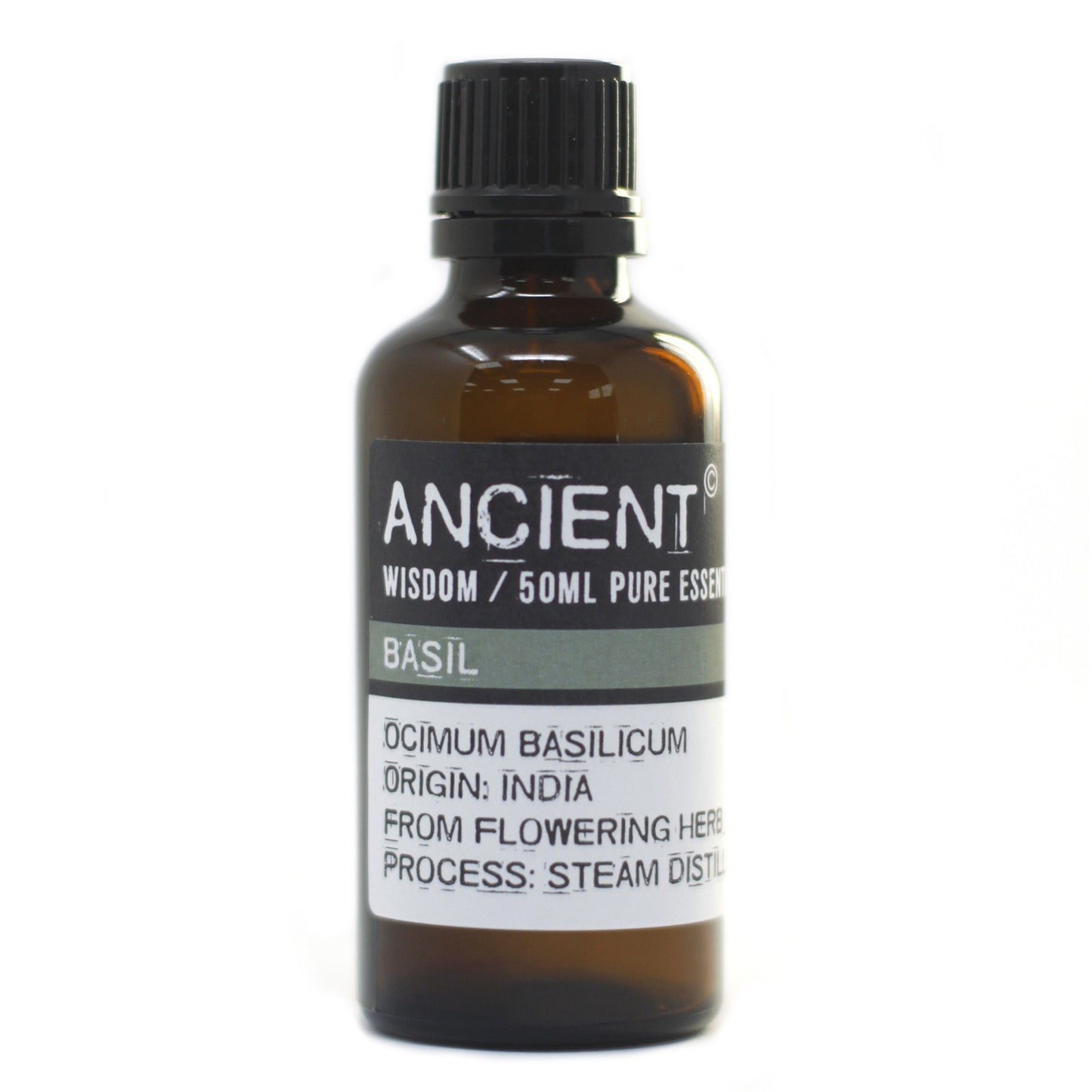 Basil Essential Oil 50ml bottle by Ancient Wisdom – Underground Allure Essex UK
