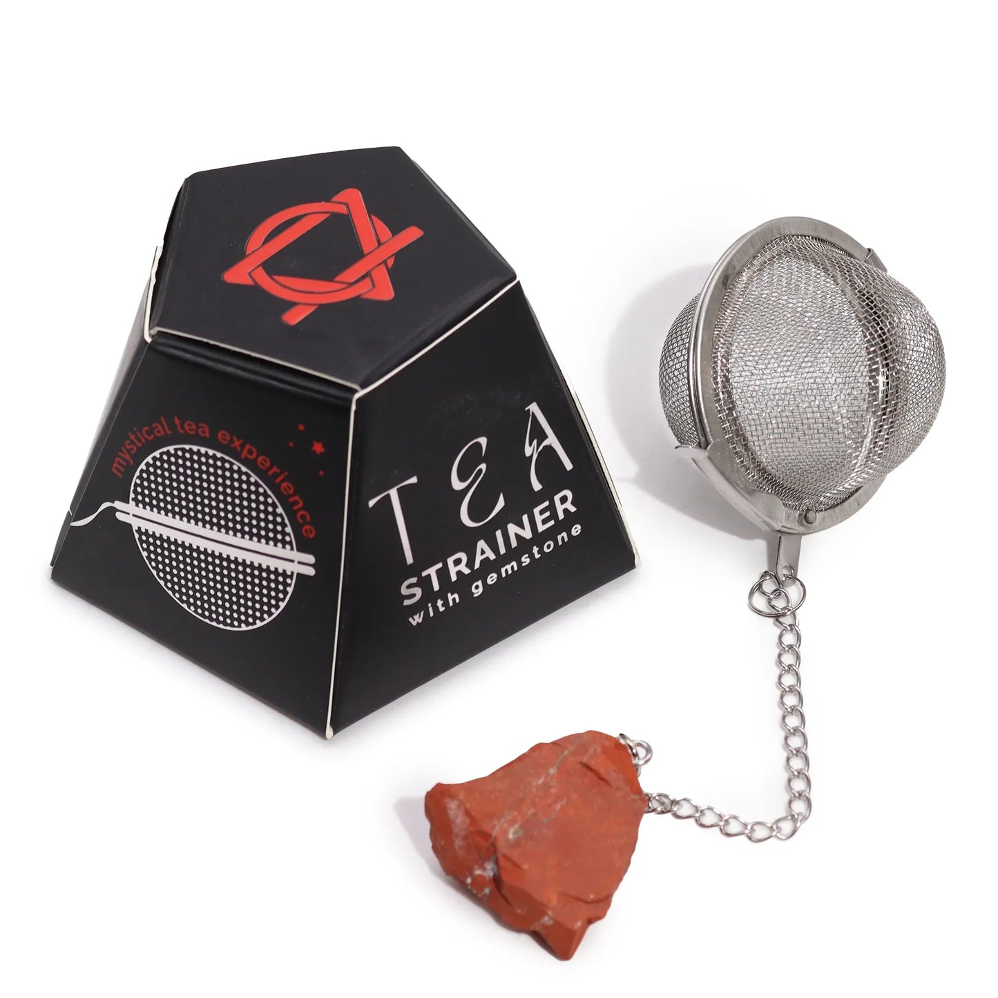 Raw Gemstone Crystal Tea Strainer – Red Jasper - Underground Allure
