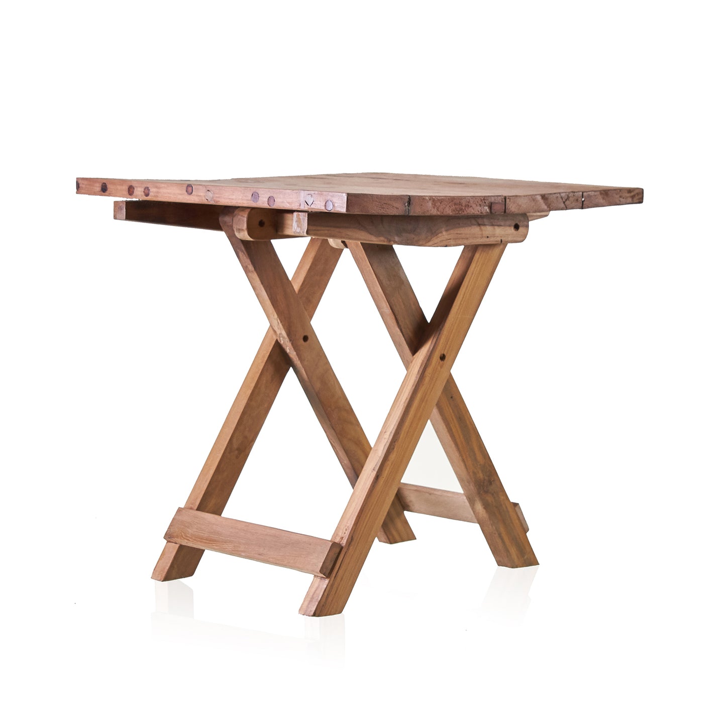 Square Folding Coffee Table - 50cm - Recycled Teak Wood