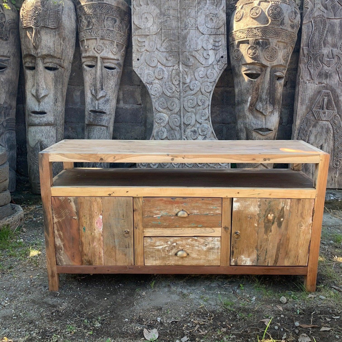 Large TV Stand - Recycled Wood - Underground Allure