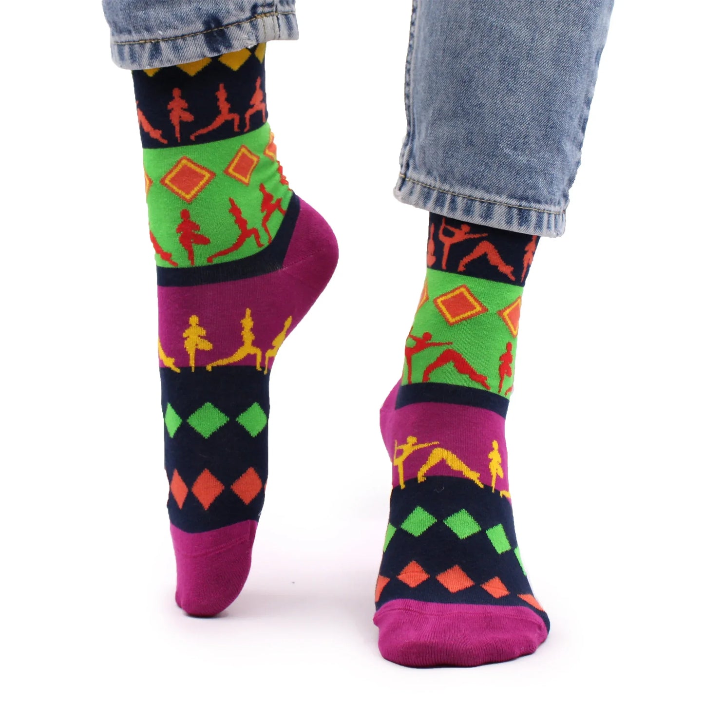 Hop Hare Bamboo Socks - Yoga Poses - Underground Allure