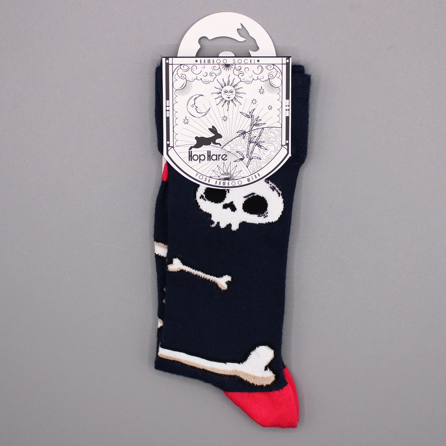 Hop Hare Bamboo Socks - Skulls and Bones - Underground Allure