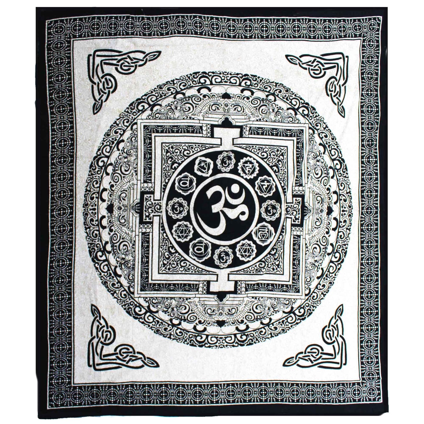 Double Cotton Bedspread - OM Mandala - Underground Allure