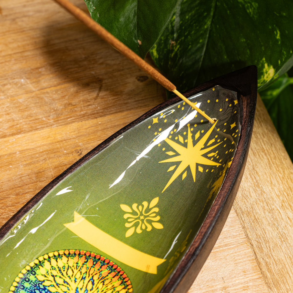 Tree of Life Mango Wood Incense Bowl - 29cm