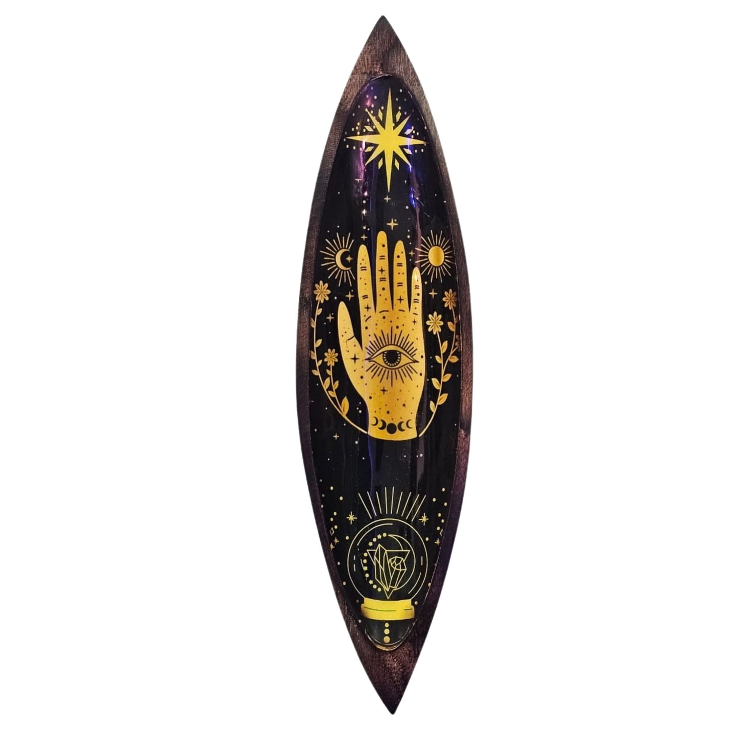 Decorative Incense with celestial design in gold on a dark background