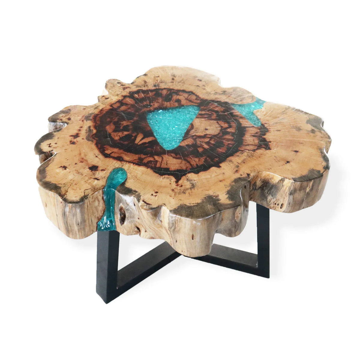 Tamarind and Resin Coffee Table - Aqua - Underground Allure