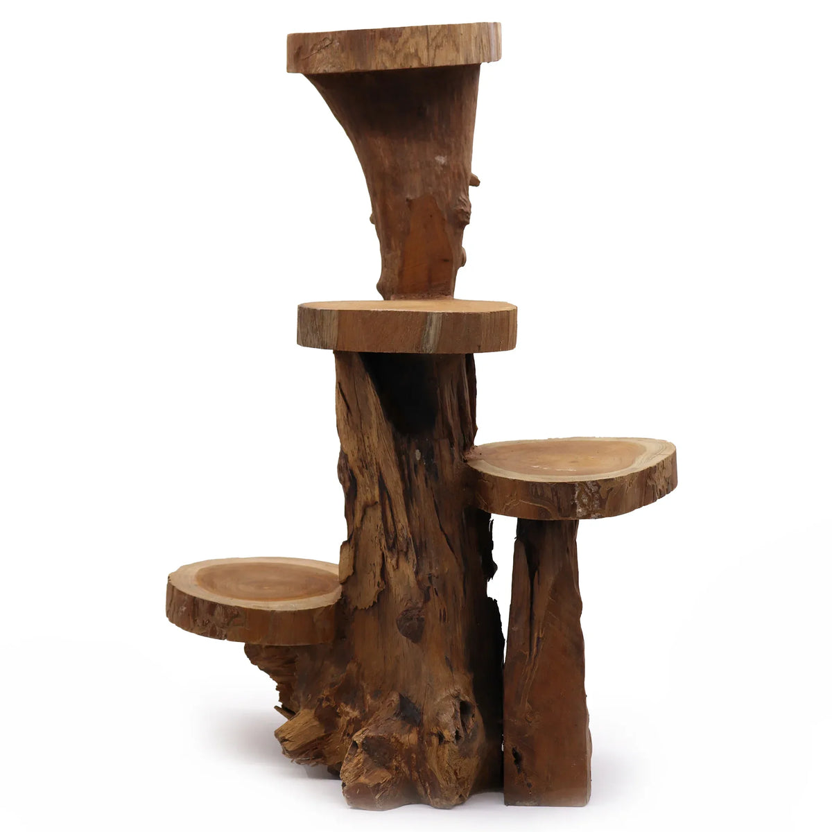 Natural Teak 4 Shelf Display - Underground Allure