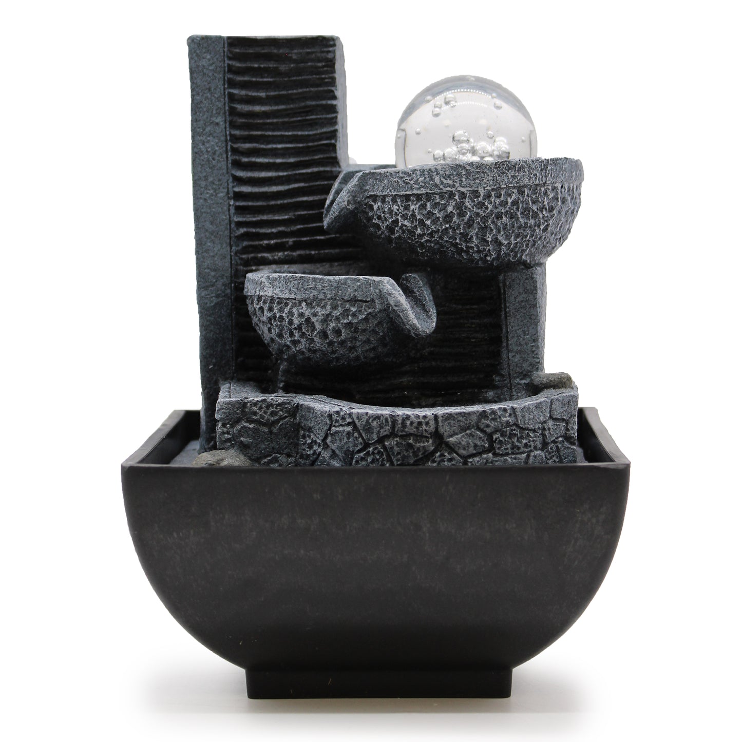 closde up Tabletop Water Feature - 18cm - Relaxing Pouring Pots on a white background