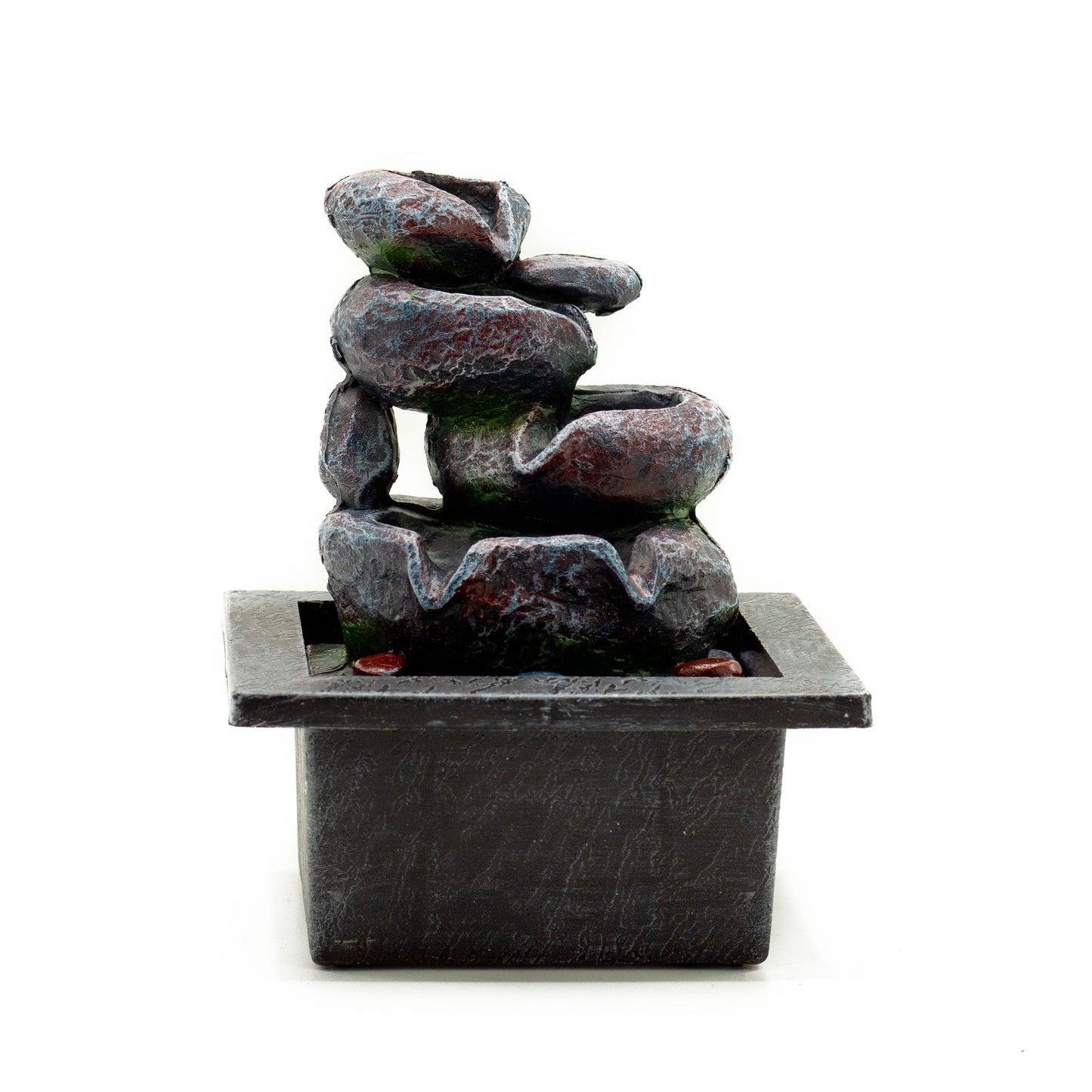 Tabletop Water Feature - 20cm - Cascading Pots on a white background