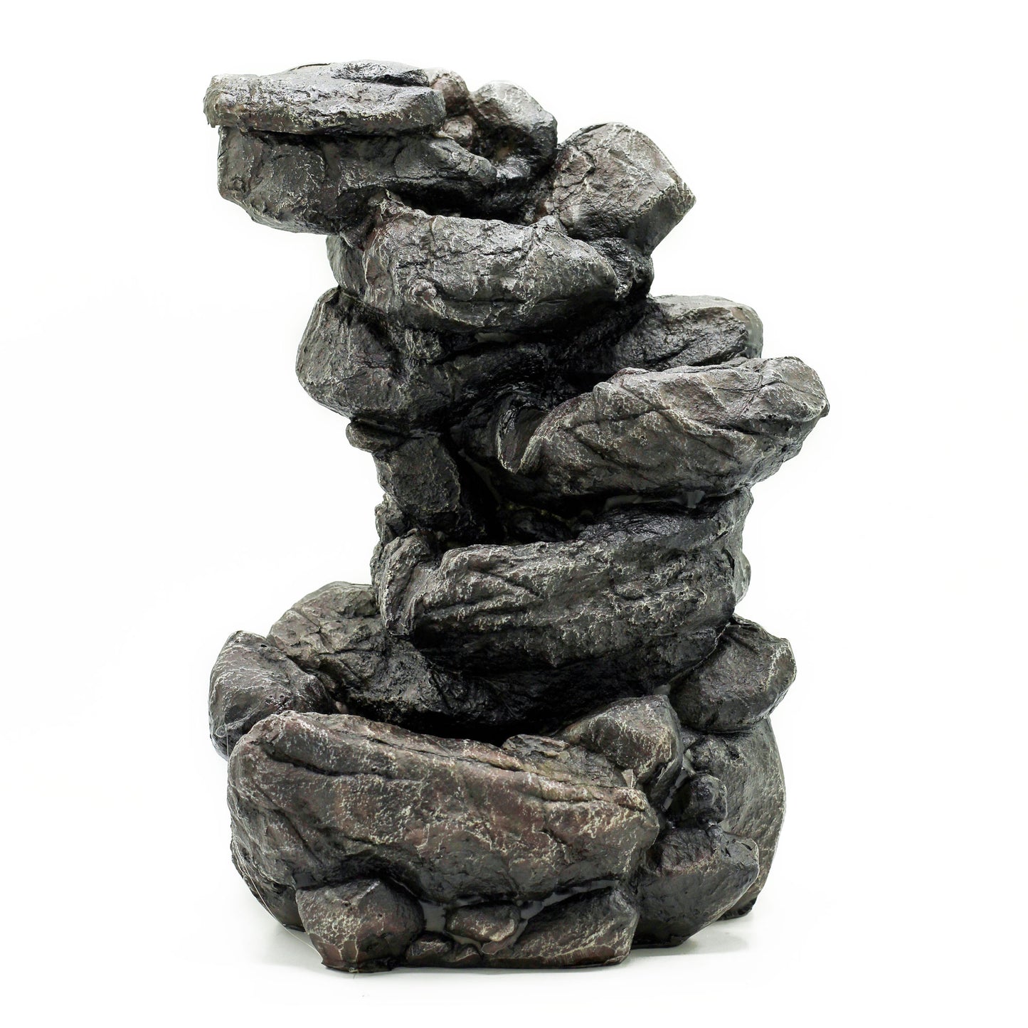 Tabletop Water Feature - 35cm - Natural Rocks Formation on a white background