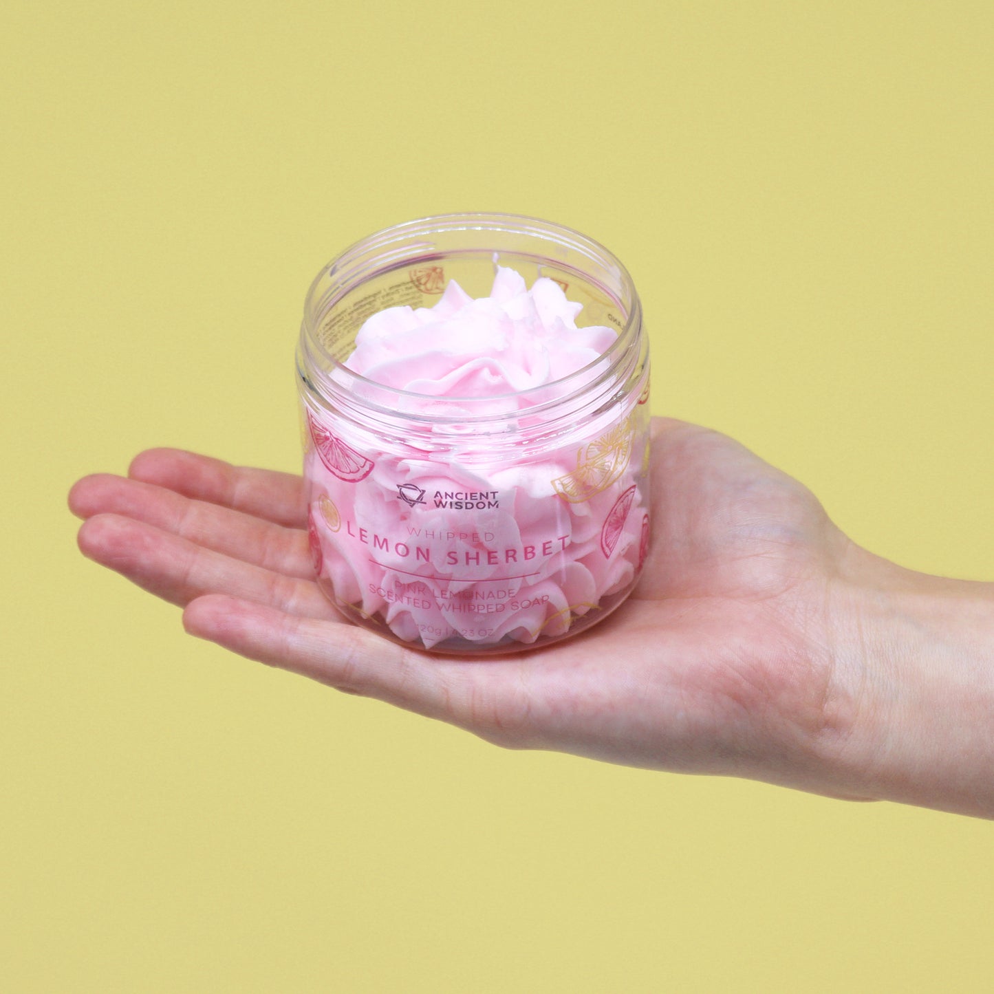 hand holding - Pink Lemonade Whipped Cream Soap 120g