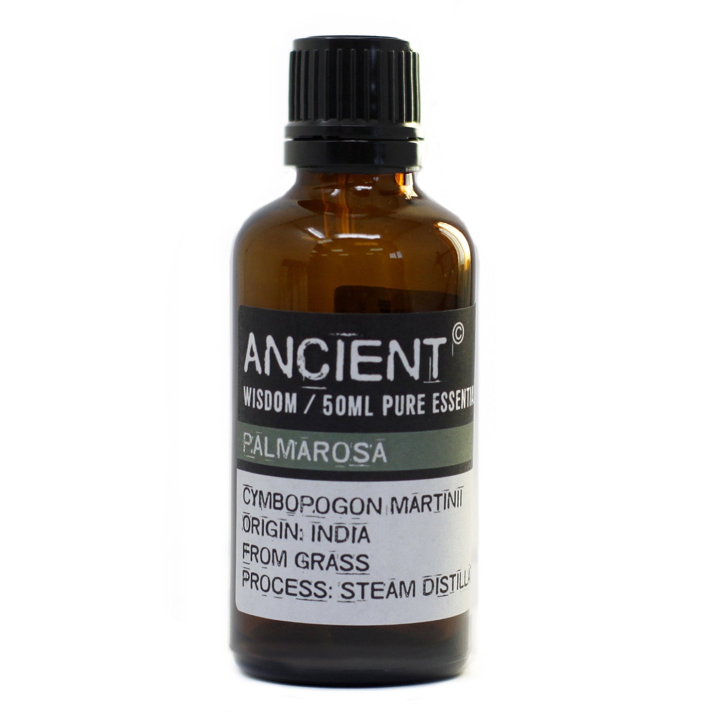 Palmarosa Essential Oil 50ml bottle by Ancient Wisdom – Underground Allure Essex UK