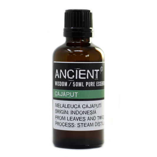 Steam distilled cajaput oil bottle, protective and cleansing, ethically sourced