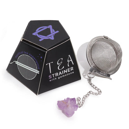 Raw Gemstone Crystal Tea Strainer – Amethyst Cluster - Underground Allure