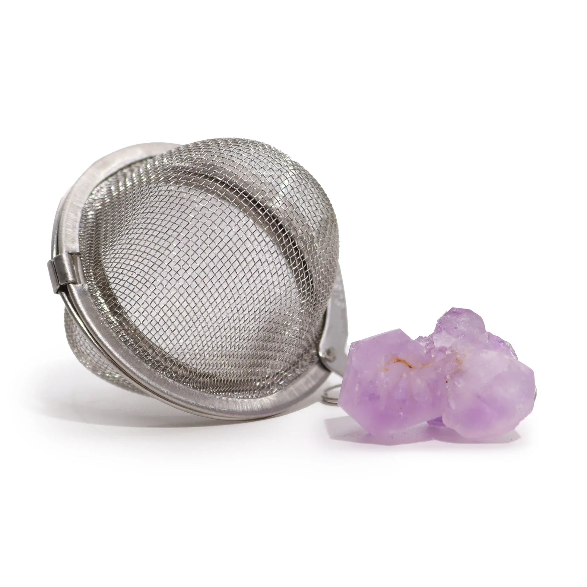 Raw Gemstone Crystal Tea Strainer – Amethyst Cluster - Underground Allure