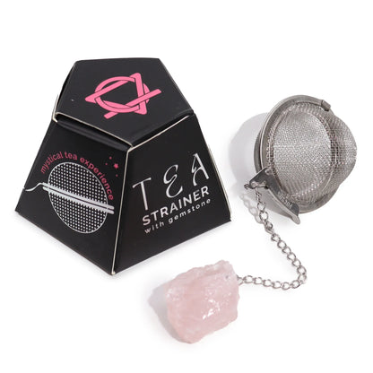 Raw Gemstone Crystal Tea Strainer – Rose Quartz - Underground Allure