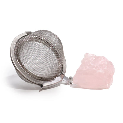 Raw Gemstone Crystal Tea Strainer – Rose Quartz - Underground Allure