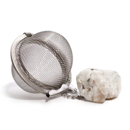 Raw Gemstone Crystal Tea Strainer – Rainbow Moonstone - Underground Allure