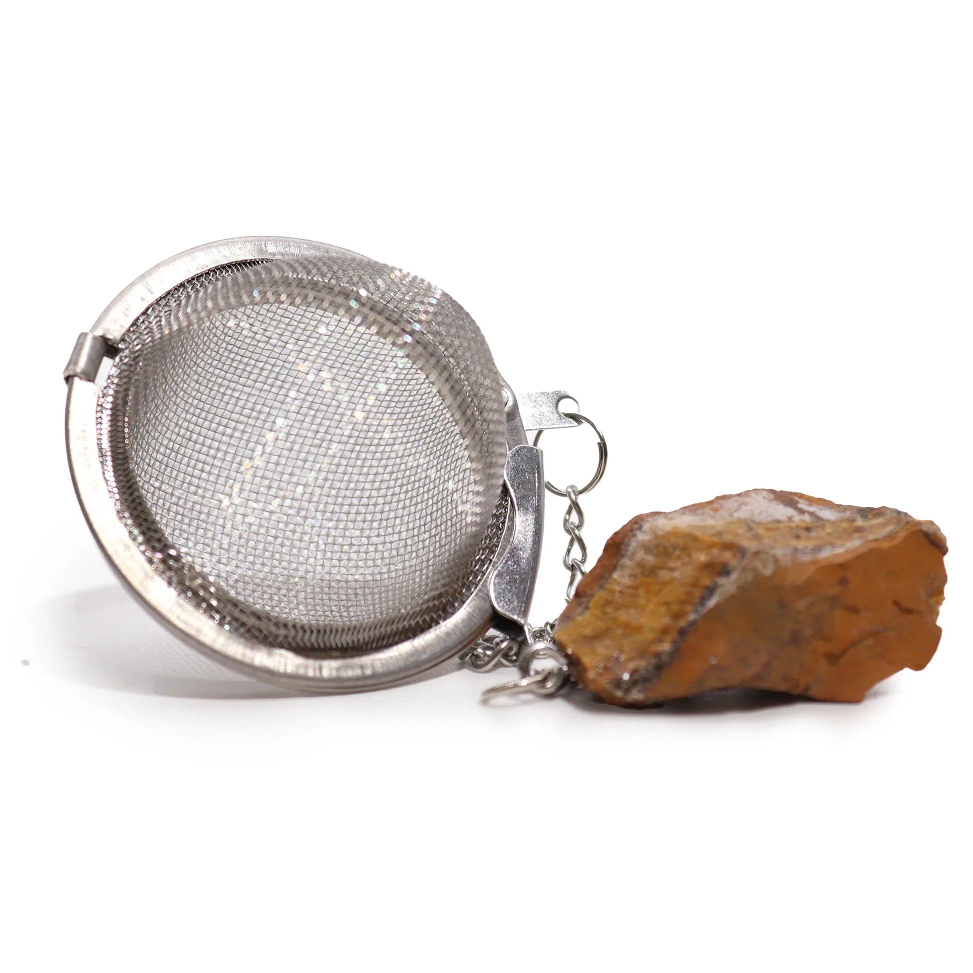 Raw Gemstone Crystal Tea Strainer – Gold Tiger’s Eye - Underground Allure
