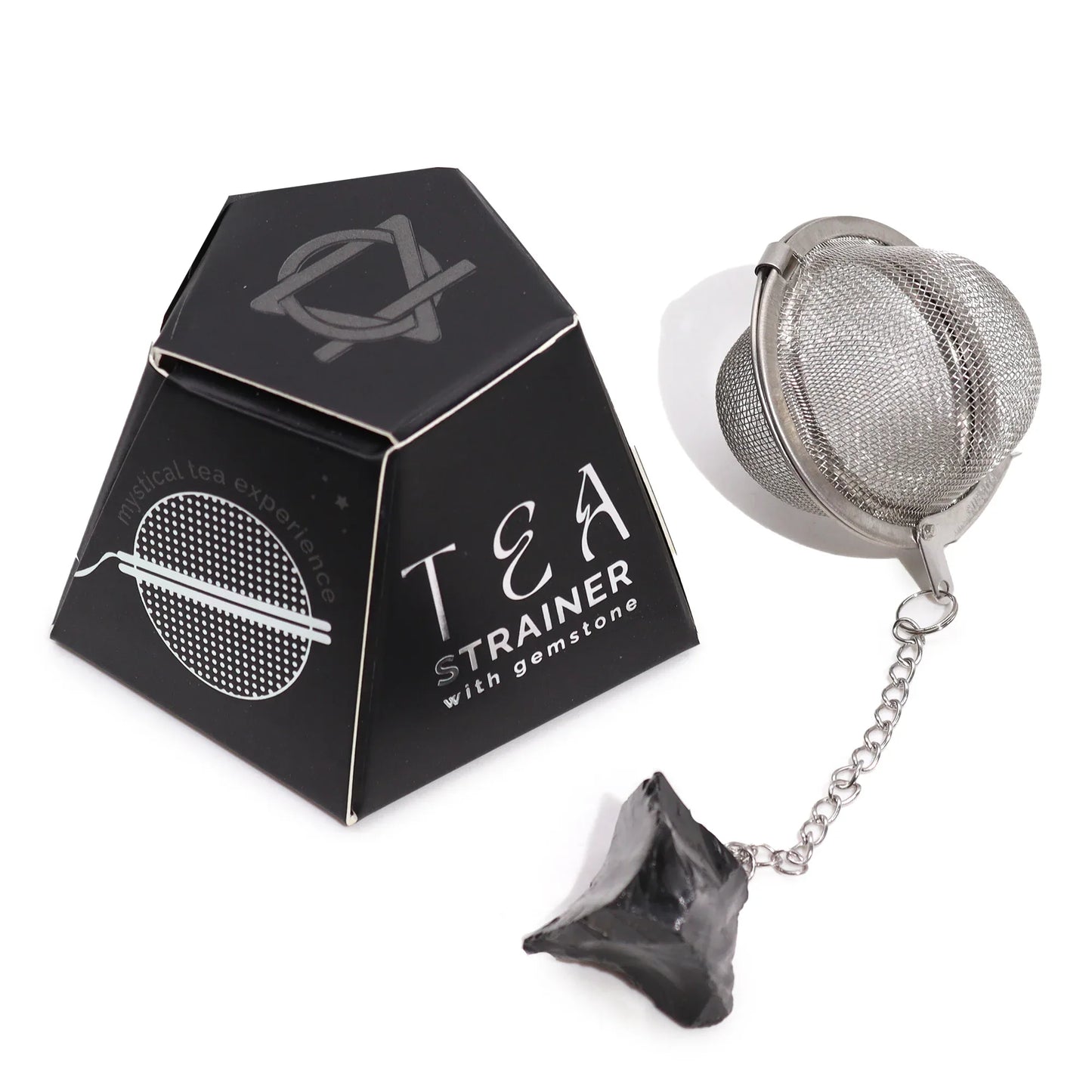 Raw Gemstone Crystal Tea Strainer – Black Obsidian - Underground Allure