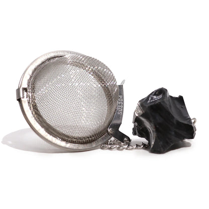 Raw Gemstone Crystal Tea Strainer – Black Obsidian - Underground Allure