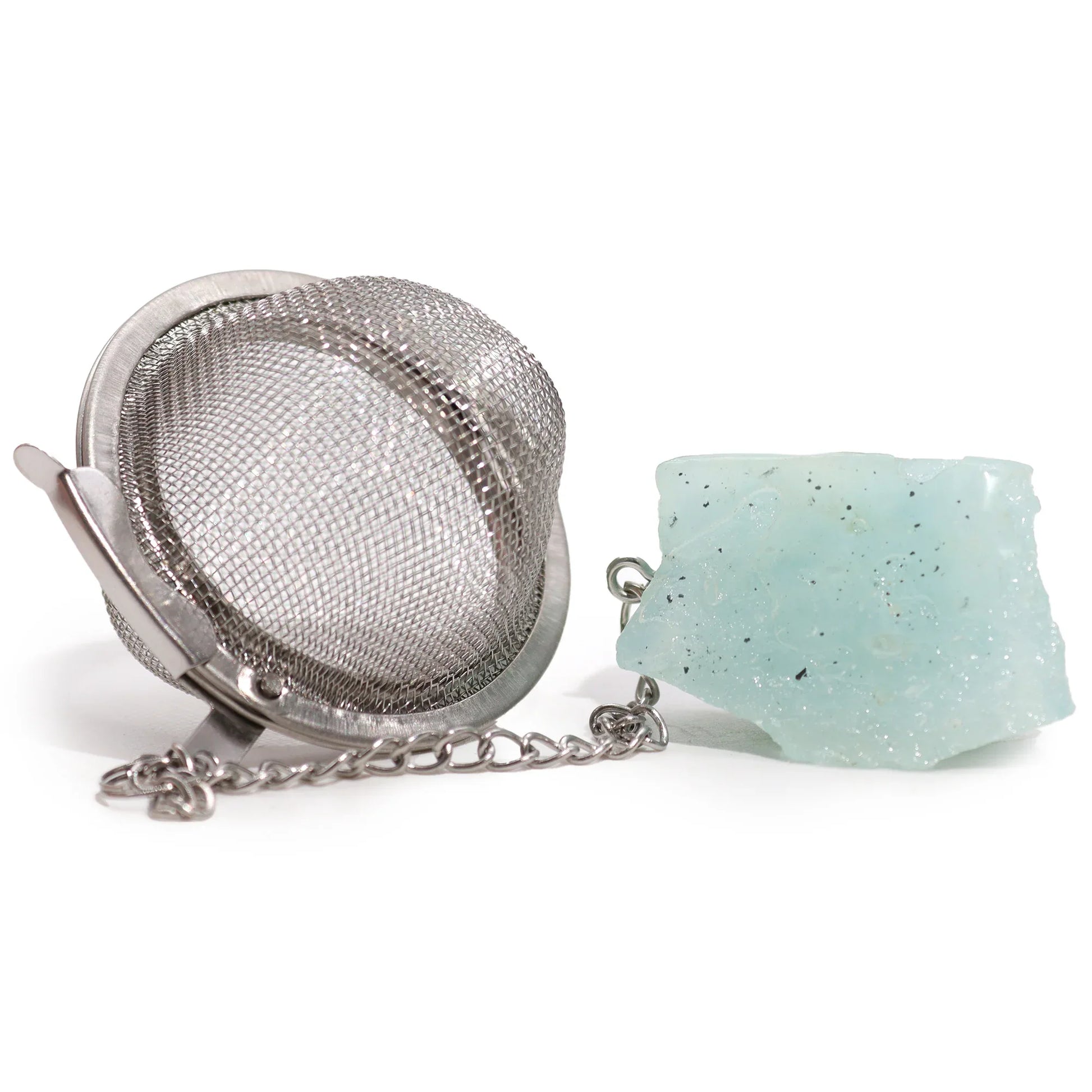 Raw Gemstone Crystal Tea Strainer – Aquamarine - Underground Allure