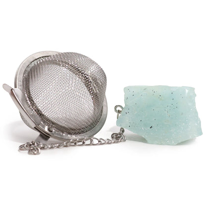 Raw Gemstone Crystal Tea Strainer – Aquamarine - Underground Allure