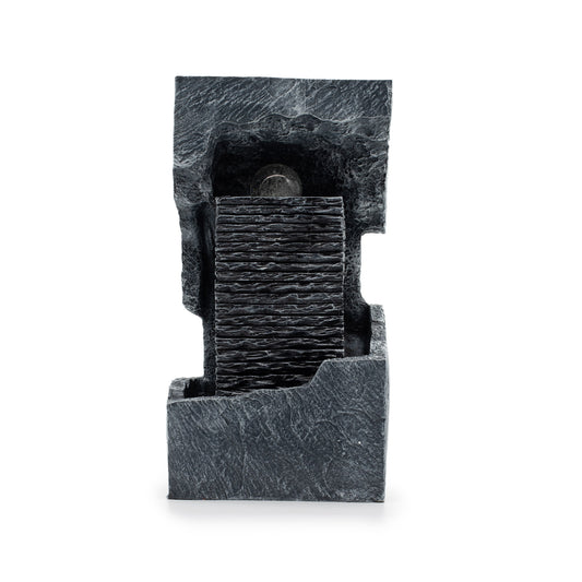 Grand Rock Column Water Feature with LED Crystal Ball | Essex | Underground Allure