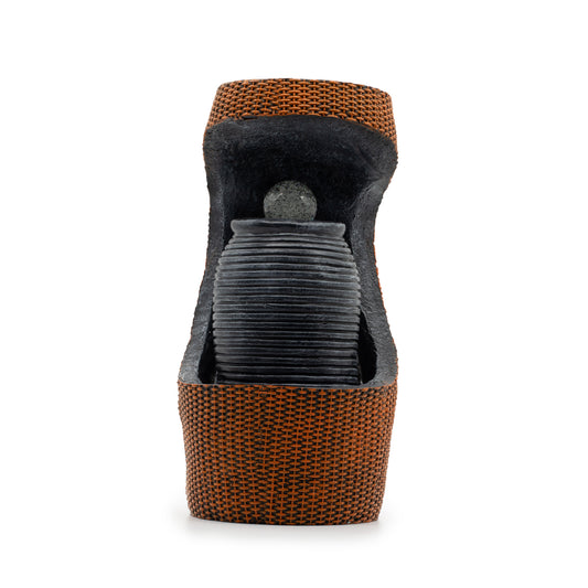 Grand Water Feature - Colour Changing Crystal Ball in Greek Urn in Basket