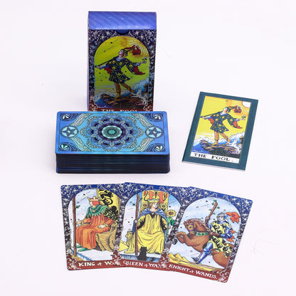 Blue Foil Tarot Card Set – Mandala – with Booklet