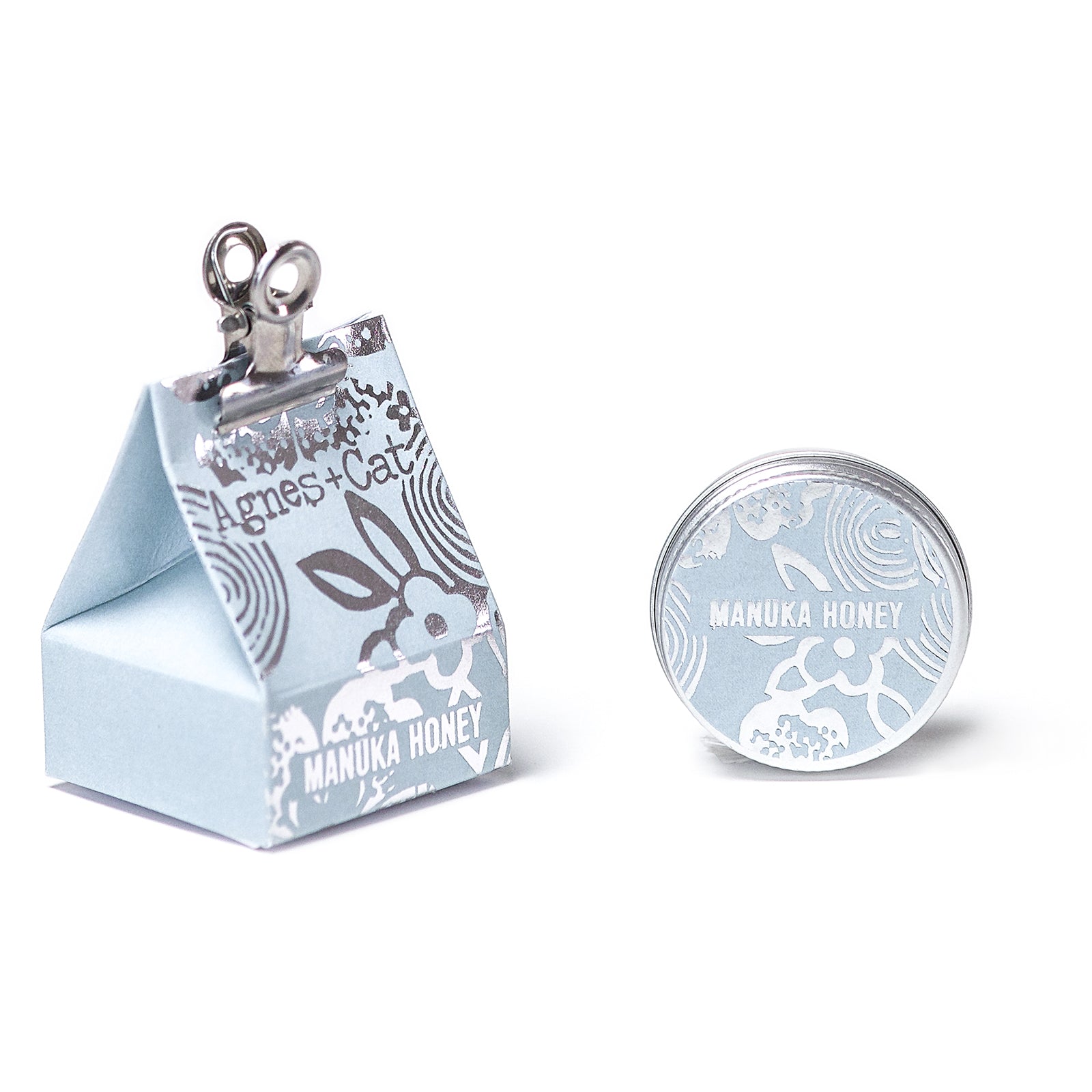 Agnes & Cat Manuka honey Lip balm with packaging on a white background, Underground Allure 