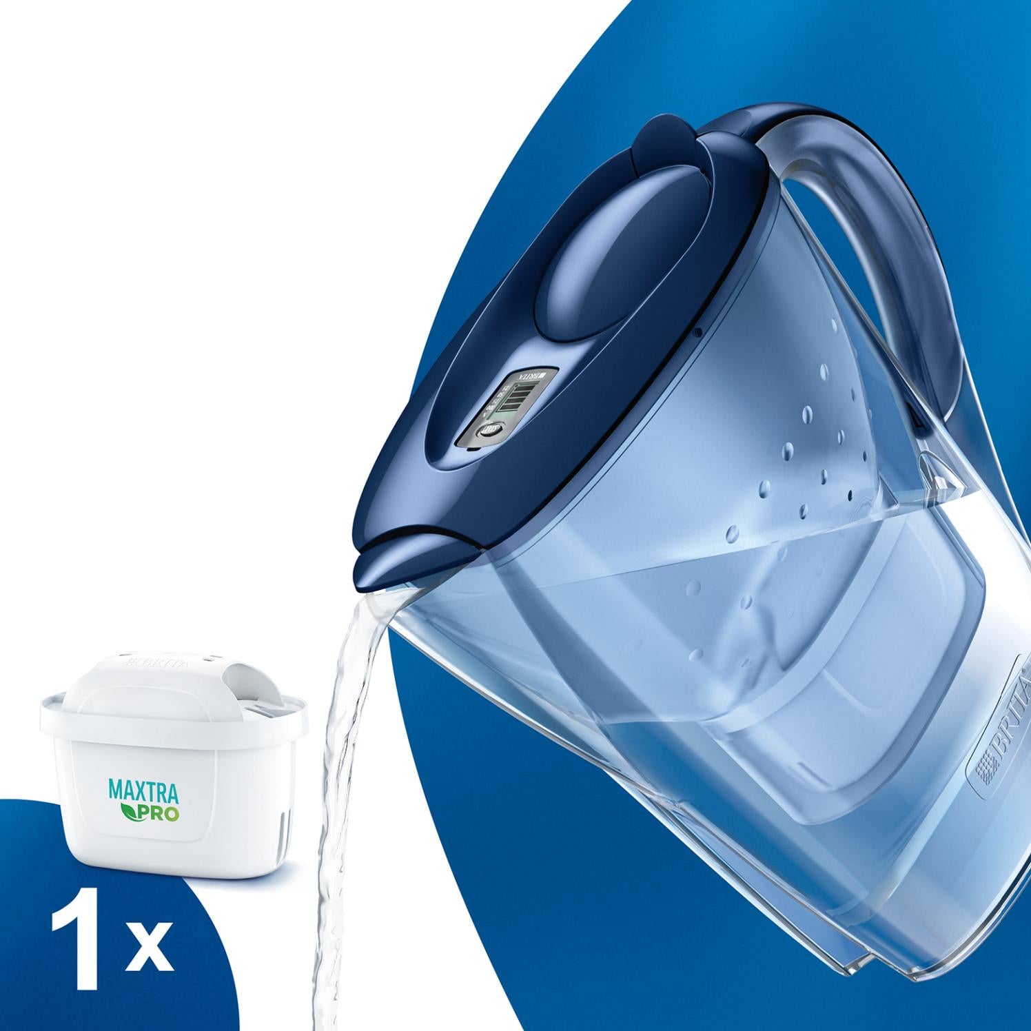 BRITA Water Filter Fridge Jug Marella 2.4L White +  MAXTRA PRO Filters