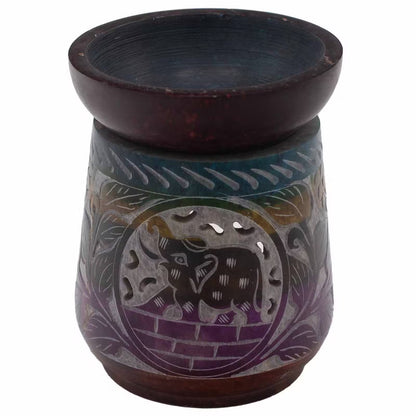 Large Elephant Soapstone Oil Burner - Five Colours