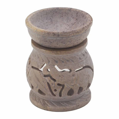 Small Om Soapstone Oil Burner - 8cm