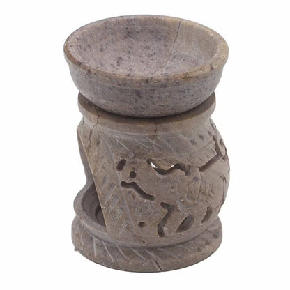 Small Om Soapstone Oil Burner - 8cm