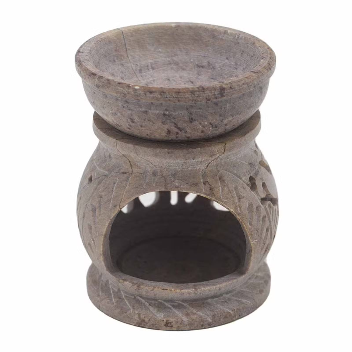 Small Om Soapstone Oil Burner - 8cm