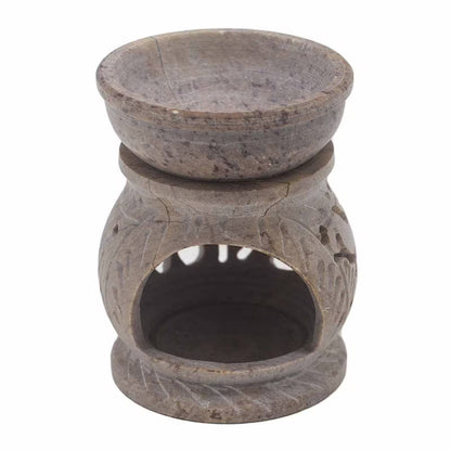 Small Om Soapstone Oil Burner - 8cm