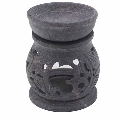 Small Om Soapstone Oil Burner - 8cm