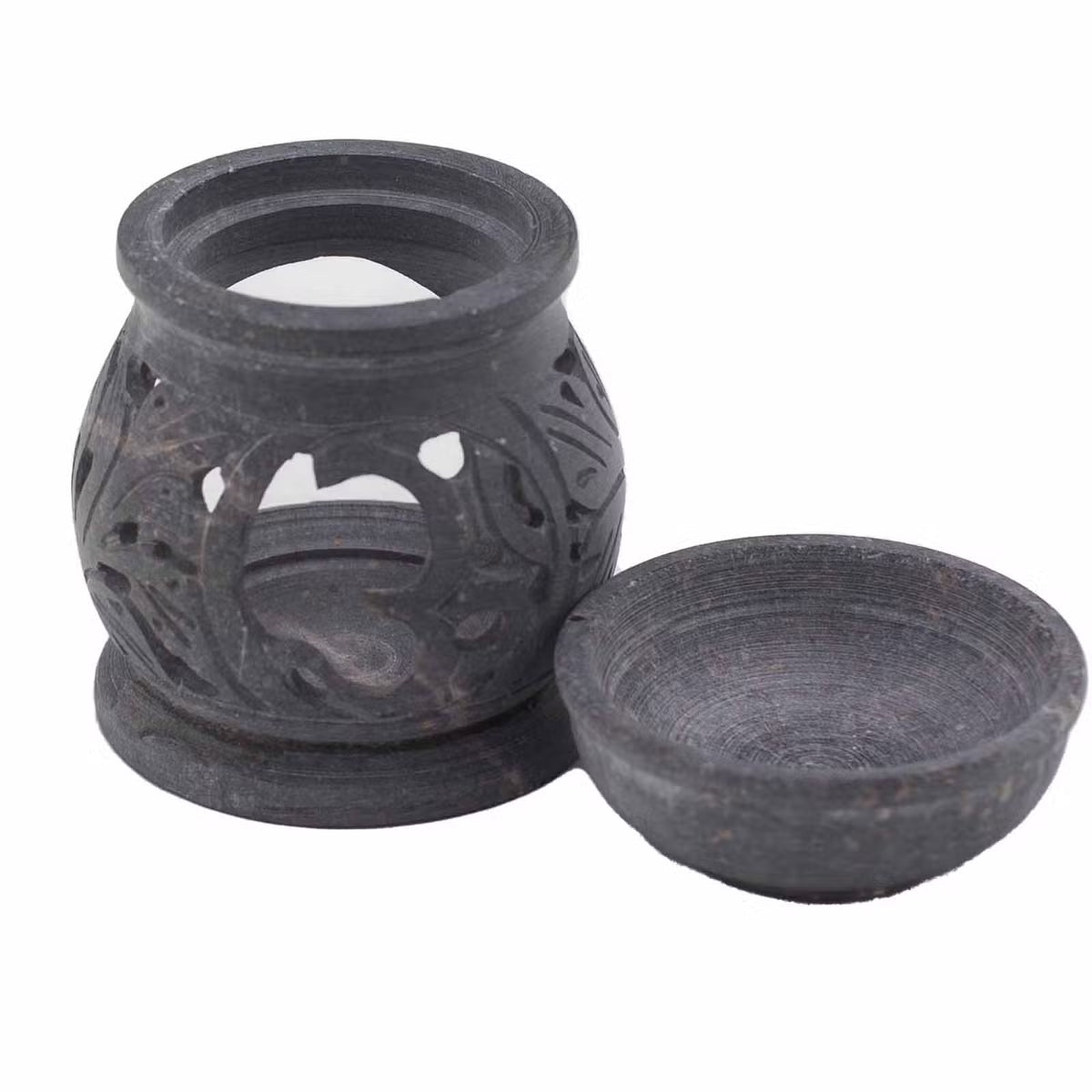 Small Om Soapstone Oil Burner - 8cm