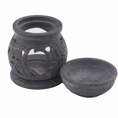 Small Om Soapstone Oil Burner - 8cm