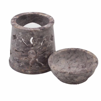 Small Om Soapstone Oil Burner - 8cm