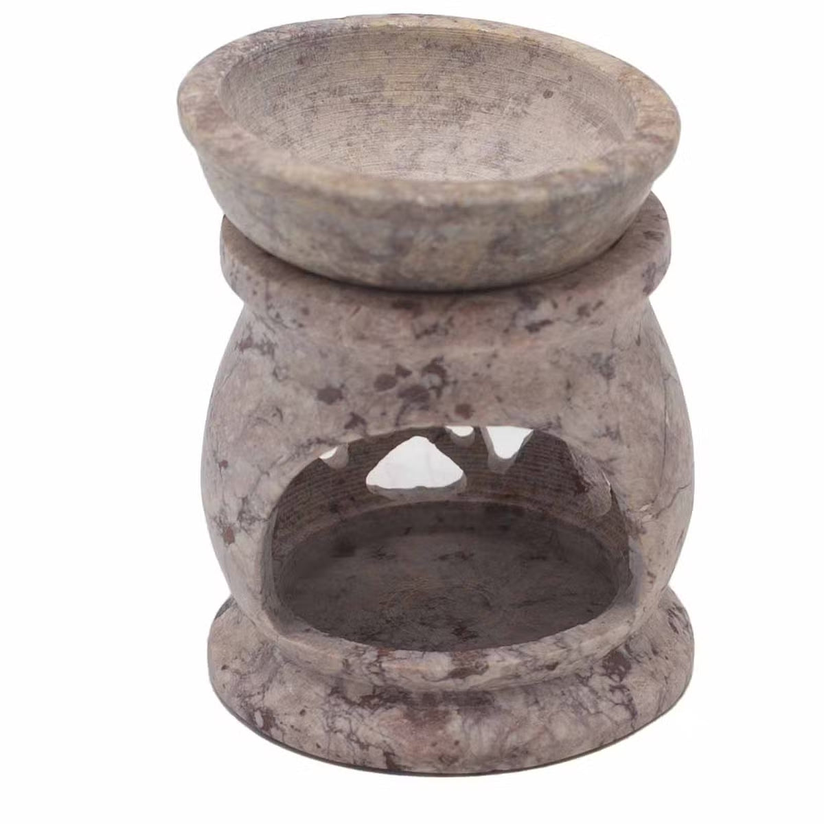 Small Om Soapstone Oil Burner - 8cm