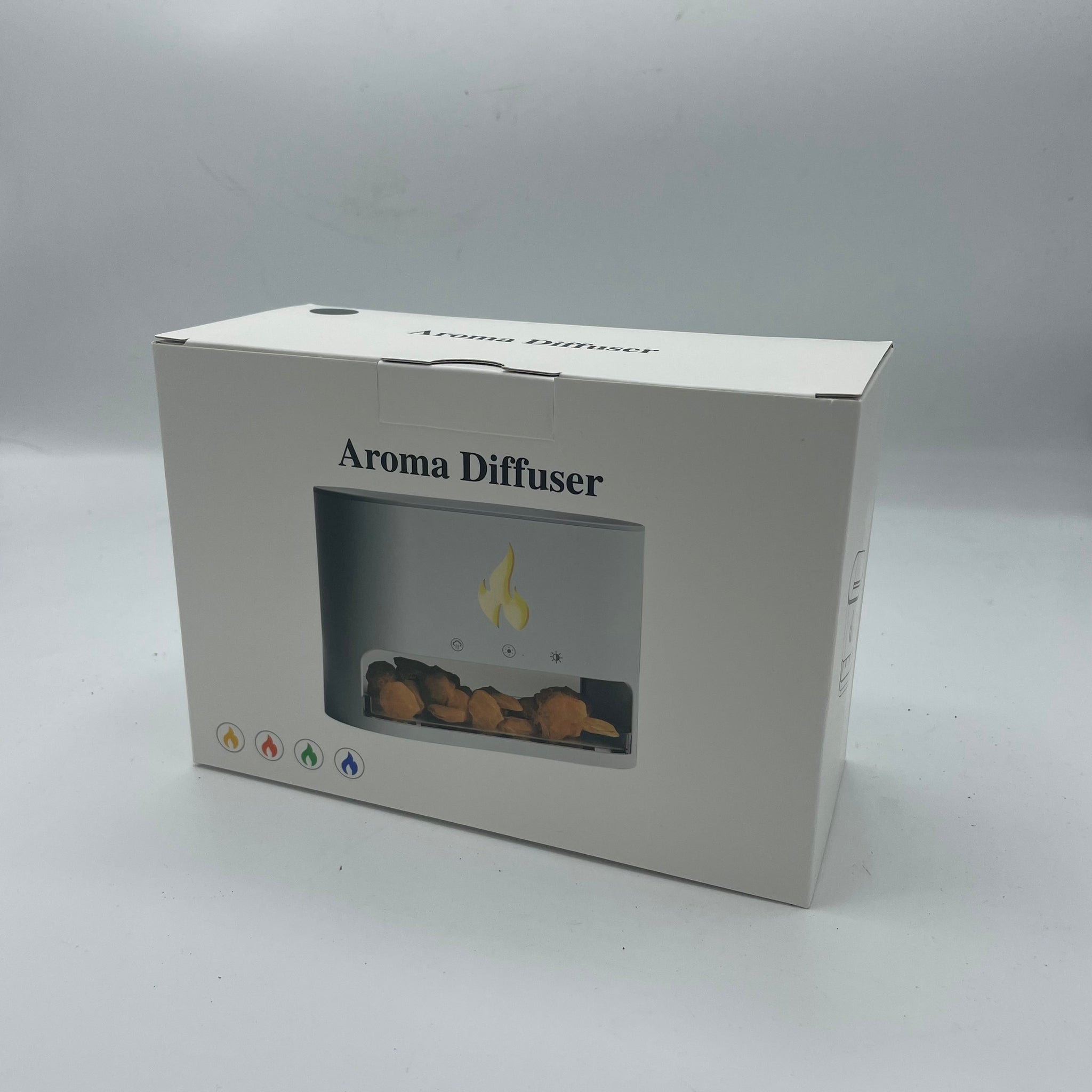 White Blaze Aroma Diffuser - Himalayan Salt Chamber - USB-C - Flame Effect (Salt included) boxed