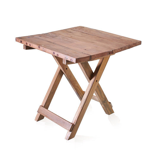 Square Folding Coffee Table - 50cm - Recycled Teak Wood