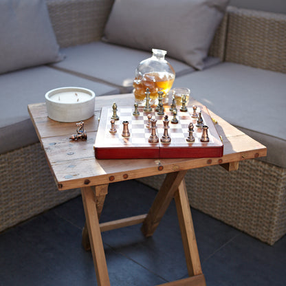 Square Folding Coffee Table - 50cm - Recycled Teak Wood
