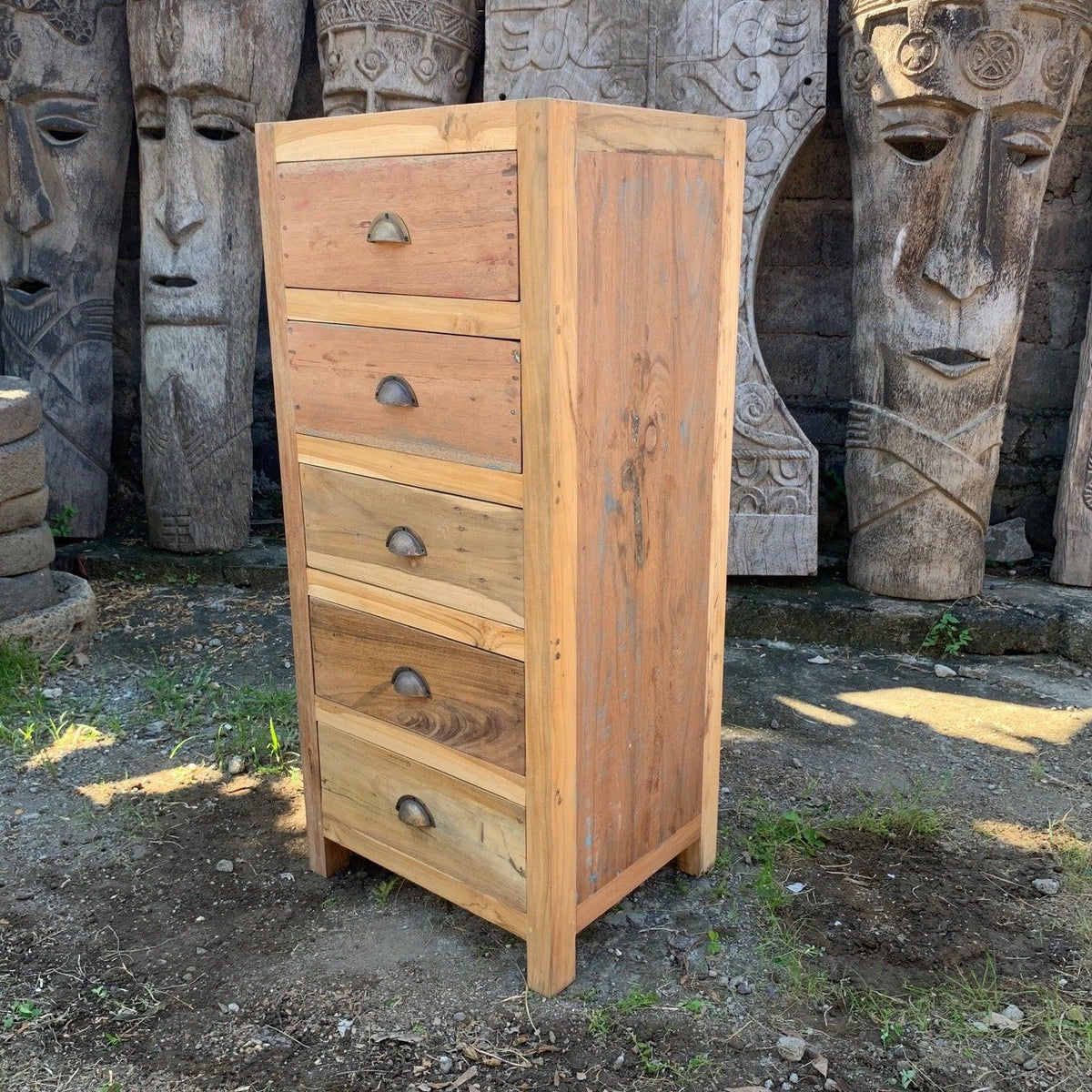 Tall set of 5 Draws - Recycled Wood - Underground Allure