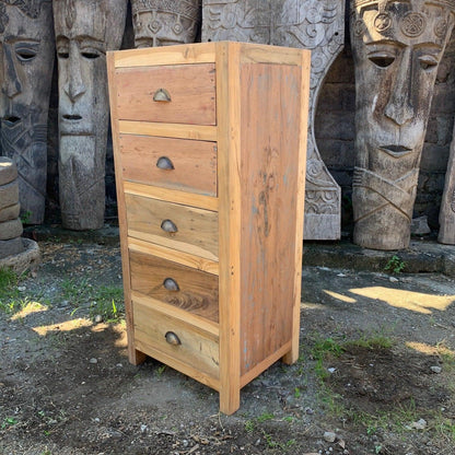 Tall set of 5 Draws - Recycled Wood - Underground Allure