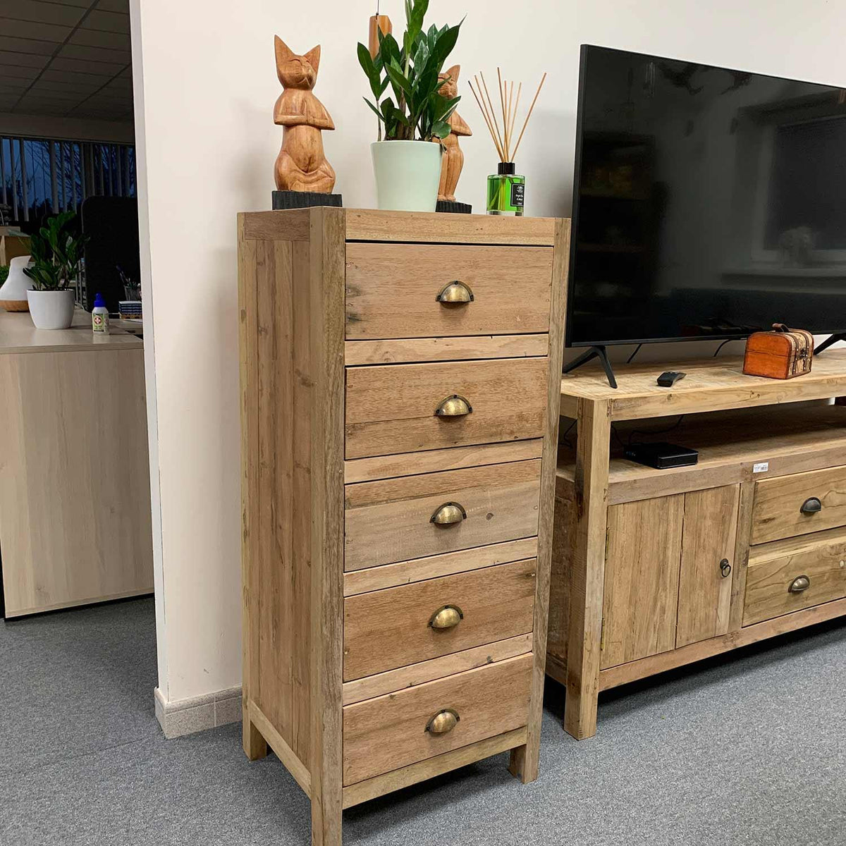 Tall set of 5 Draws - Recycled Wood - Underground Allure
