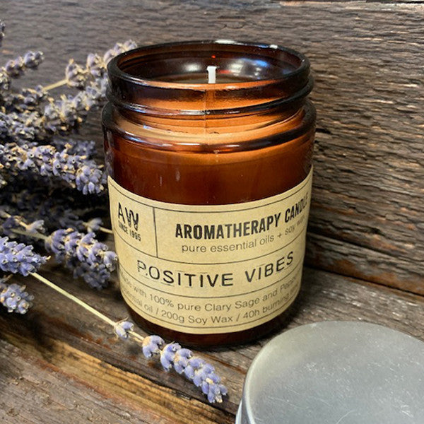 A jar of Aromatherapy Candle - Positive Vibes