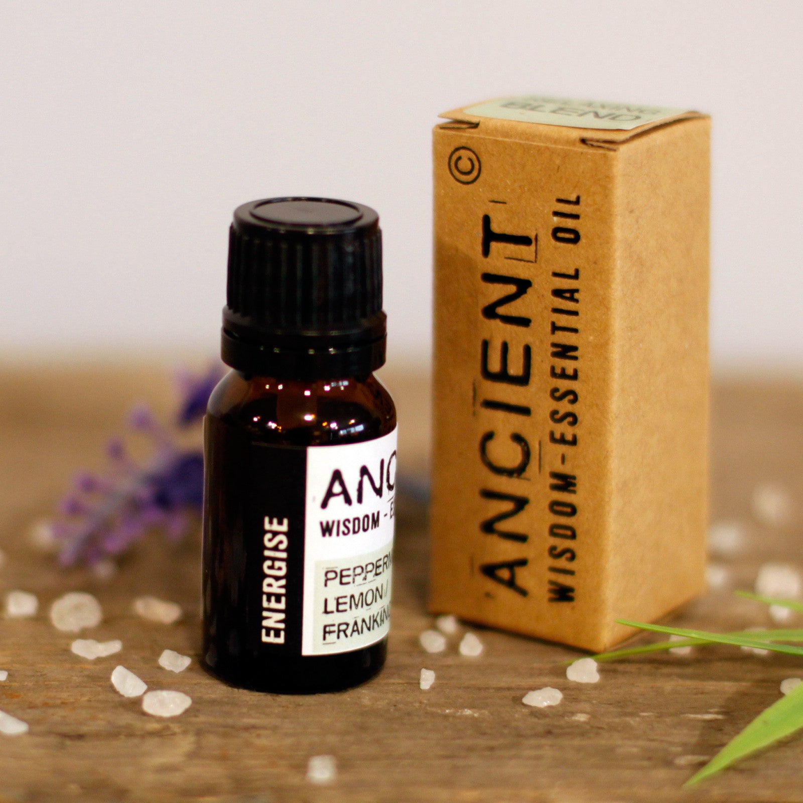 Energising Essential Oil Blend - Boxed - 10ml containing Peppermint, Frankincense and Lemon